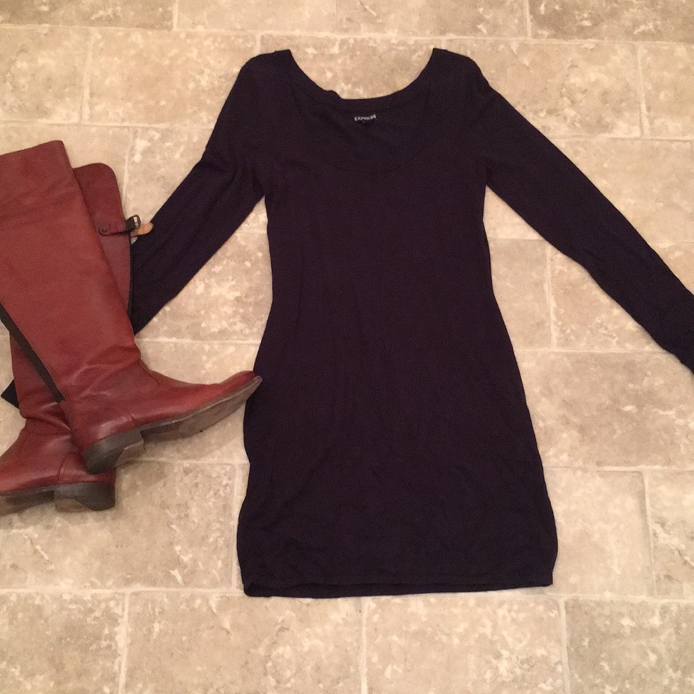 Express size medium sweater dress- navy blue